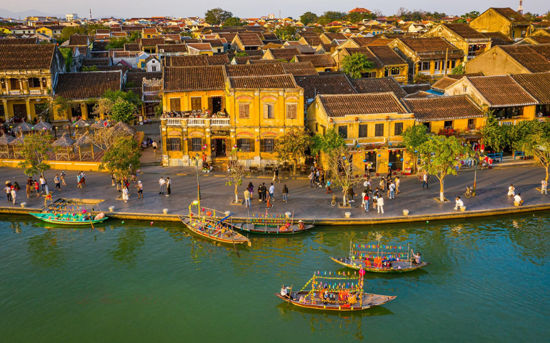 Hoi An enchants visitors with lantern-lit streets and historic architecture.
